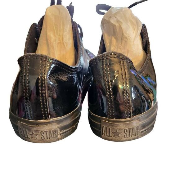 Converse All Star Chuck Taylor Tuxedo Black Patent Leather Shoes. Sz M10.5 W12.5 - Picture 3 of 5